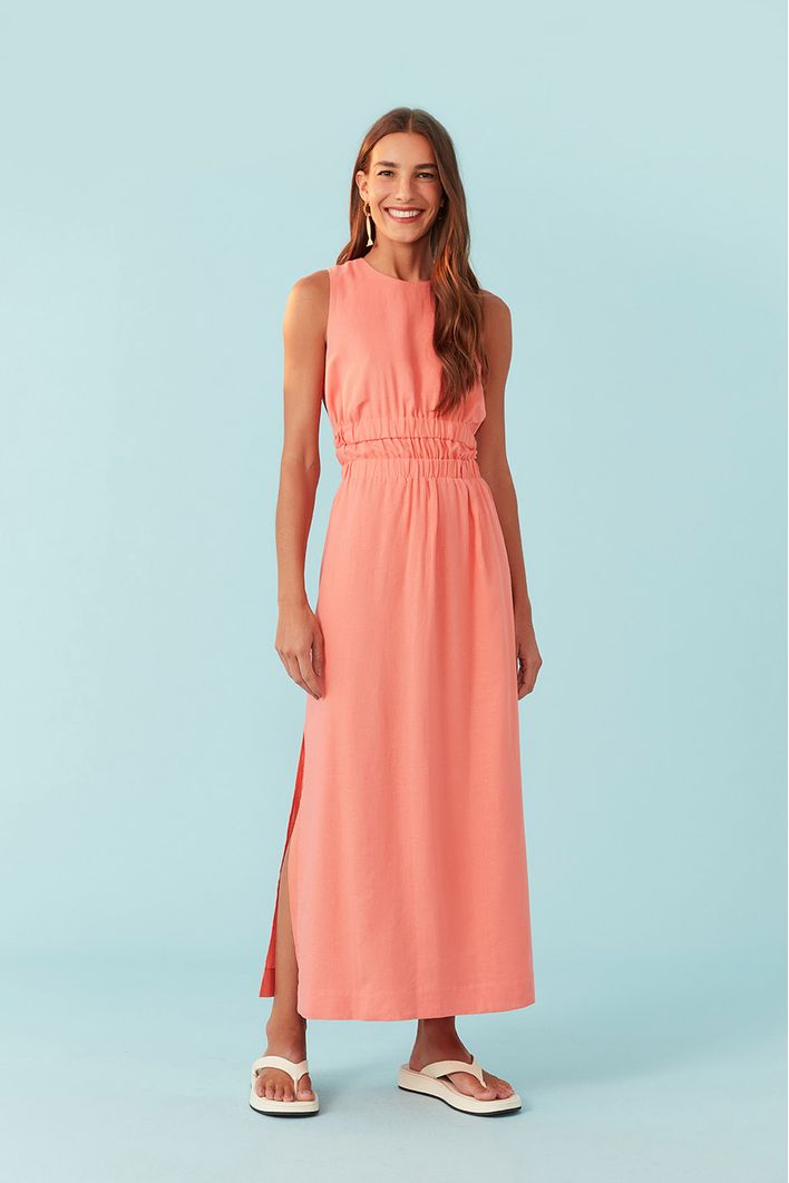 Vestido Midi Elastico Cintura