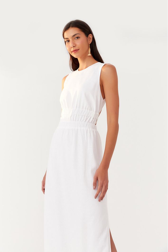 Vestido Midi Elastico Cintura