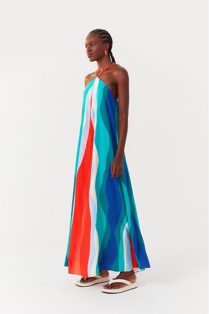 Vestido Longo Estampa Poente