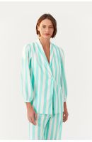 Blazer Linho Estampa Marítima Verde