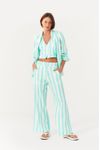 Calça Linho Estampa Marítima Verde