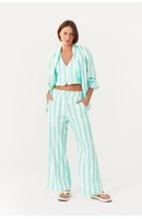 Calça Linho Estampa Marítima Verde