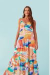 Vestido Longo Lurex Estampa Paradiso