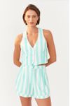 Short Linho Estampa Marítima Verde