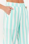 Calça Linho Estampa Marítima Verde