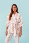 Kimono Listras Faixa Cintura