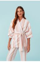 Kimono Listras Faixa Cintura