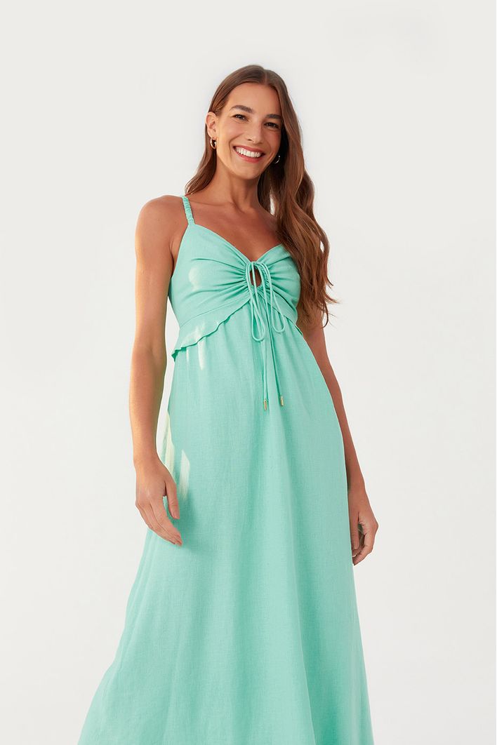 Vestido Longuete Babado Busto