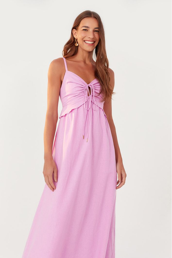 Vestido Longuete Babado Busto