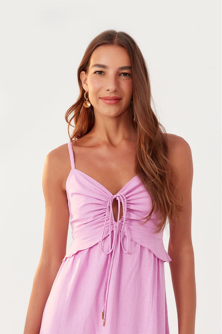 Vestido Longuete Babado Busto