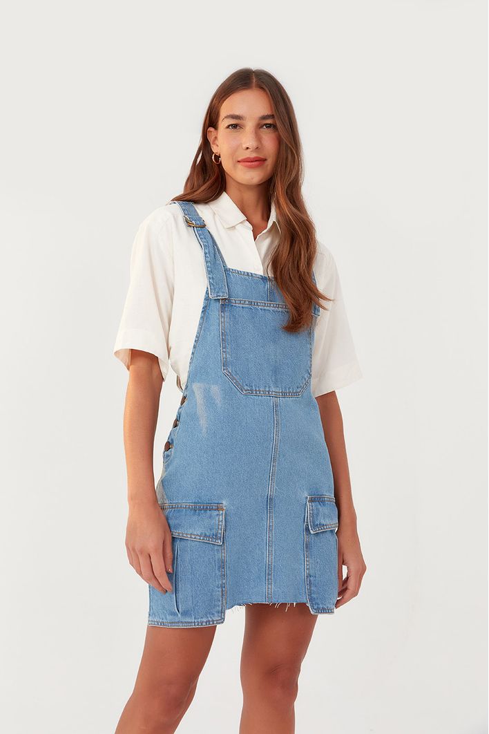 Salopete Jeans Bolsos