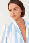 Blazer Linho Estampa Marítima Azul
