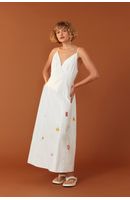 Vestido Cropped Bordado Mar Encantado