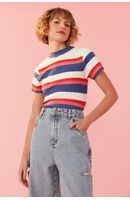Blusa Tricot Canelada Listra Navy