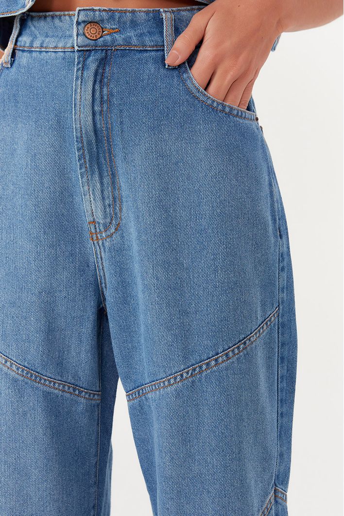 Calça Jeans Ballon Recortes