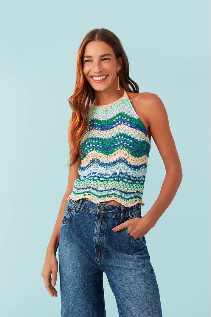Blusa Tricot Frente Única