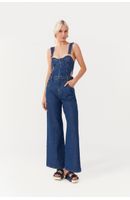 Jardineira Jeans Busto Marcado