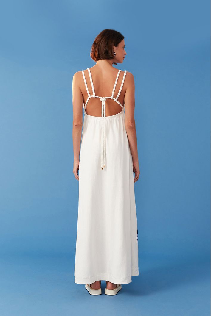 Vestido Bordado Ondas Na Barra
