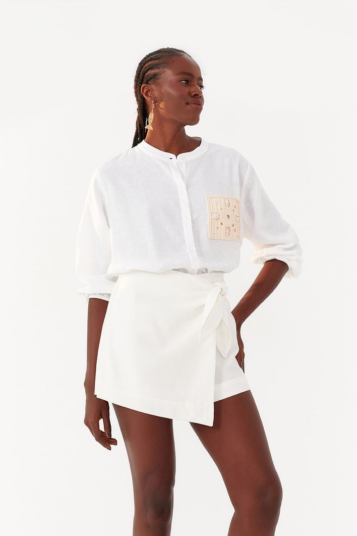 Short/saia Curta Linho Envelope