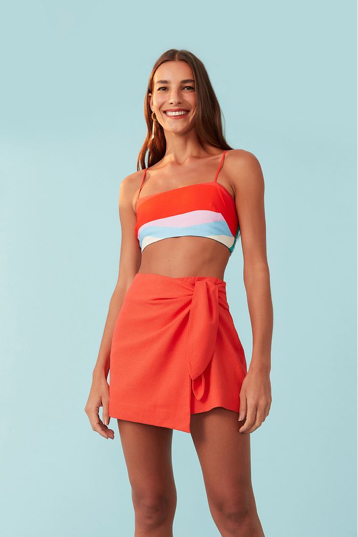 Short/saia Curta Linho Envelope