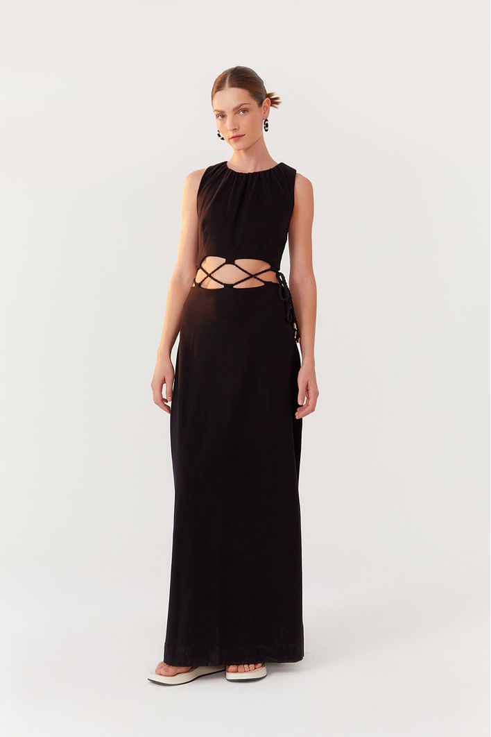 Vestido Amarração Cintura