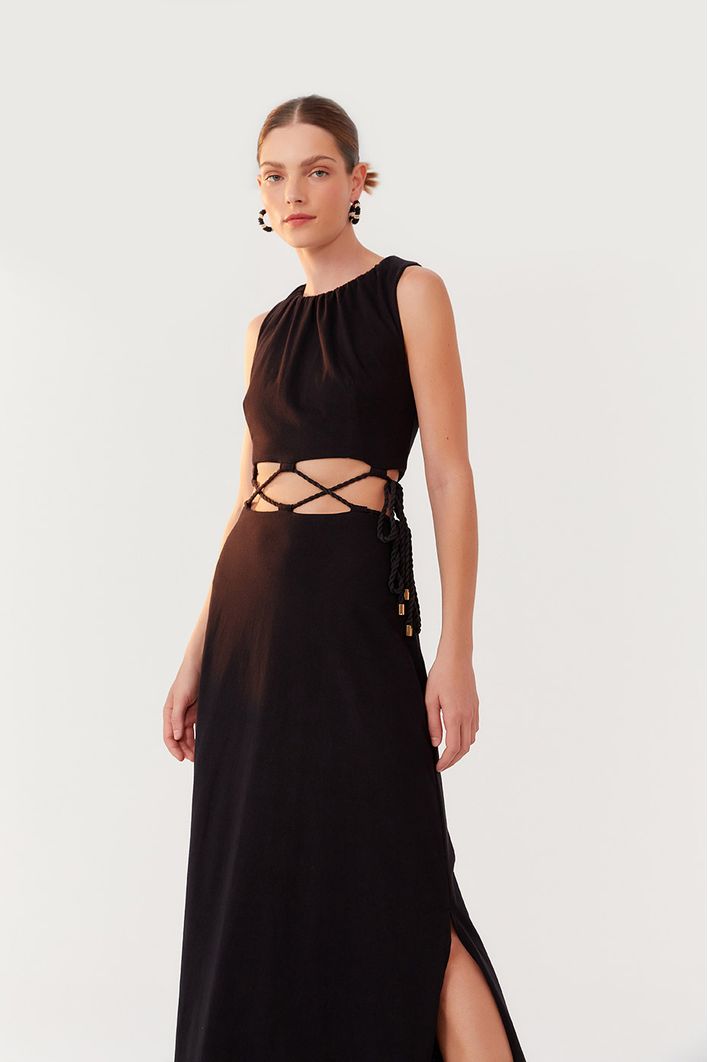 Vestido Amarração Cintura
