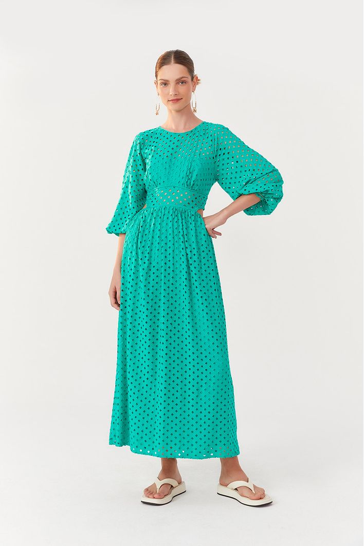 Vestido Longuete Laise Recorte Pala