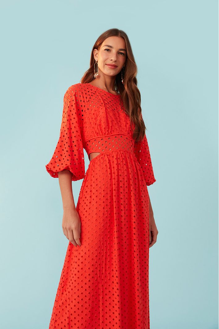 Vestido Longuete Laise Recorte Pala