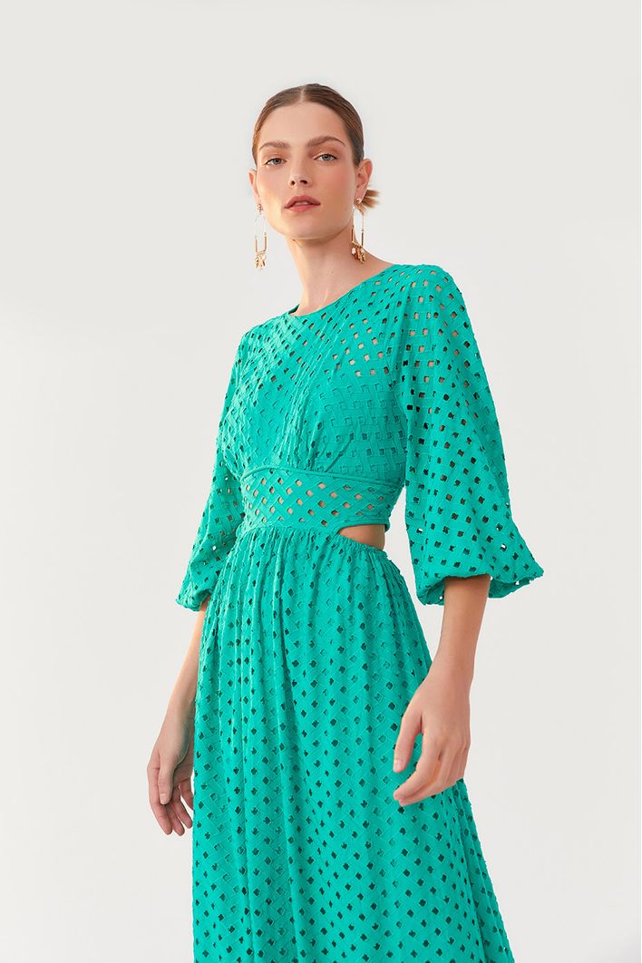 Vestido Longuete Laise Recorte Pala