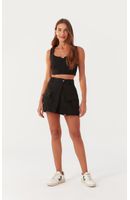 Short Saia Sarja Bolsos