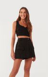 Short Saia Sarja Bolsos