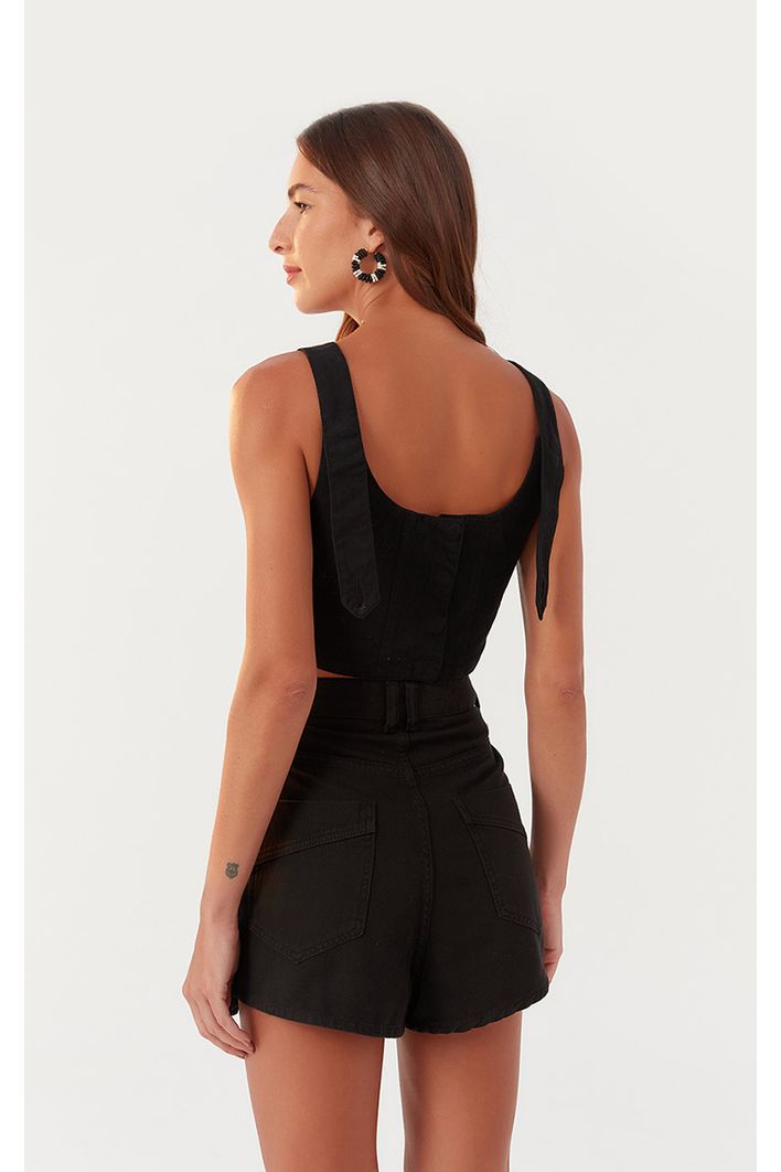 Short Saia Sarja Bolsos