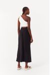 Vestido Longuete Um Ombro Só Bicolor