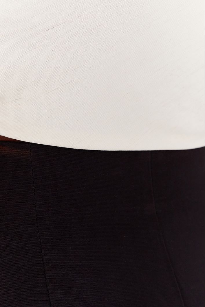 Vestido Longuete Um Ombro Só Bicolor