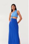 Vestido Longuete Um Ombro Só Bicolor
