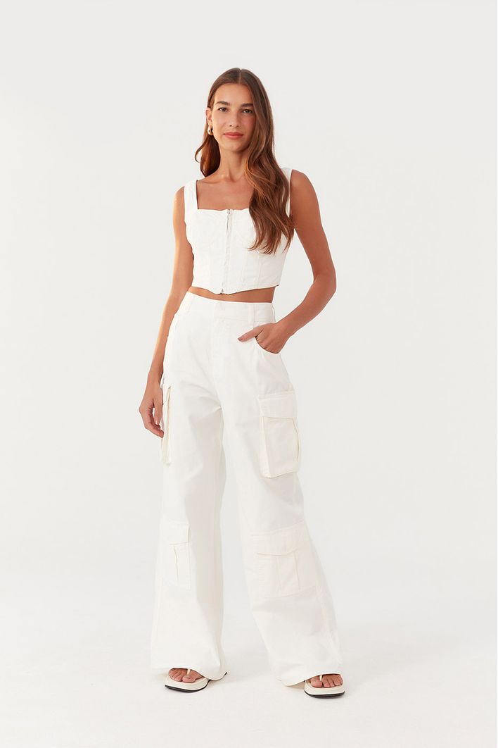 Calça Sarja Bolsos