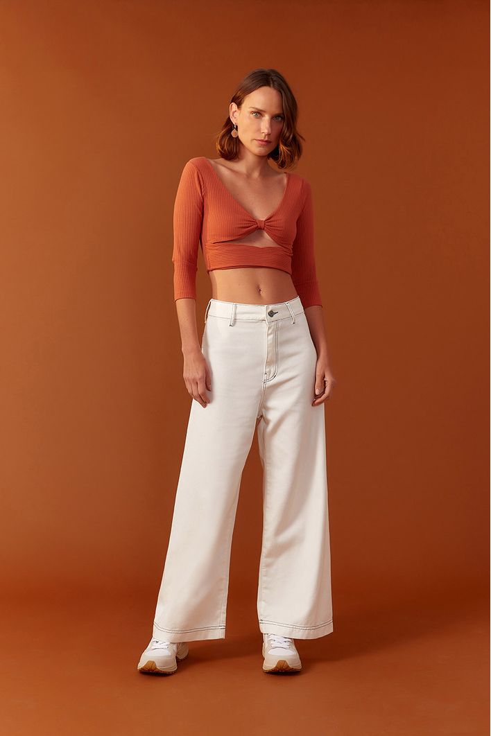 Calça Sarja Pesponto Color