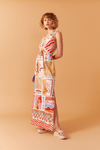 Vestido Cropped Estampa Onda Boa