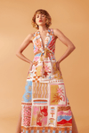 Vestido Cropped Estampa Onda Boa