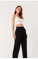 Calça Linho Lapela Bolso Frente