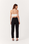 Calça Linho Lapela Bolso Frente