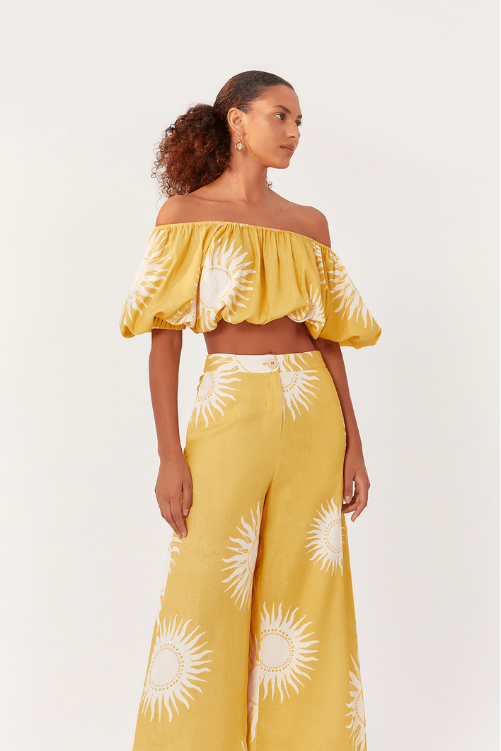 Calça Linho Estampa Solare