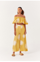 Blusa Manga Bufante Linho Estampa Solare