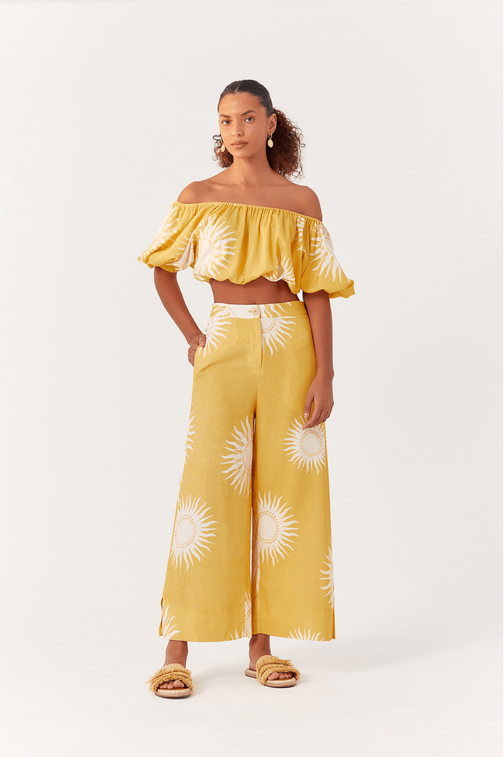 Calça Linho Estampa Solare