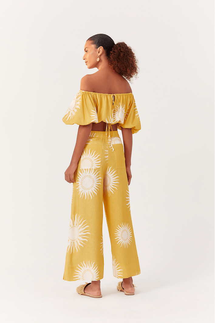 Calça Linho Estampa Solare