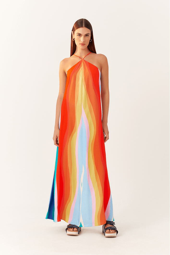 Vestido Longo Estampa Poente