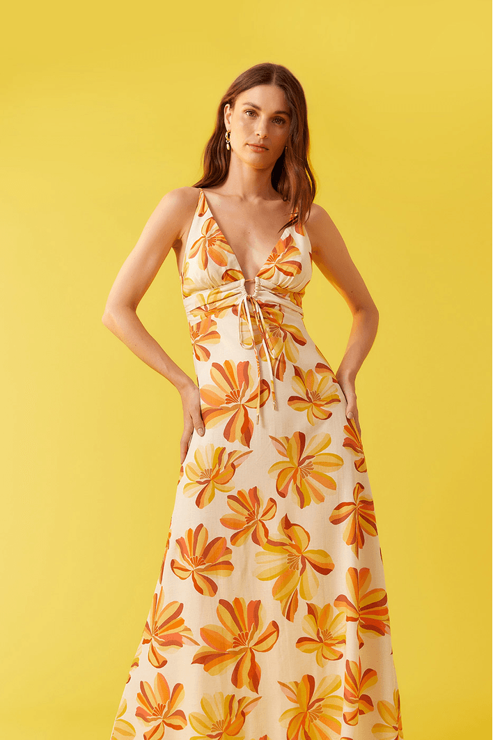 Vestido Cropped Estampa Clareou