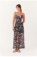 Vestido Cropped Tule Estampa Jangada