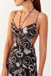 Vestido Cropped Tule Estampa Jangada