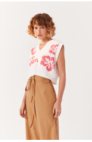 Colete Tricot Jacquard Hibisco